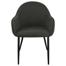  Coaster Furniture Emma 115593 Fabric Upholstered Dining Arm Chair - Charcoal IMAGE 3