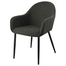 Coaster Furniture Emma 115593 Fabric Upholstered Dining Arm Chair - Charcoal IMAGE 4