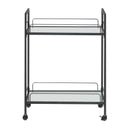  Coaster Furniture Curltis 181065 2-tier Rectangular Glass Shelf Metal Bar Cart - Black IMAGE 2