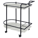  Coaster Furniture Desiree 181376 2-tier Faux Marble Shelf Metal Bar Cart - Black IMAGE 5