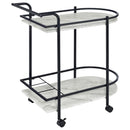  Coaster Furniture Desiree 181376 2-tier Faux Marble Shelf Metal Bar Cart - Black IMAGE 7
