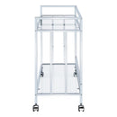  Coaster Furniture Cara 181382 2-tier Rectangular Glass Shelf Metal Bar Cart - Chrome IMAGE 3