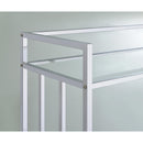  Coaster Furniture Cara 181382 2-tier Rectangular Glass Shelf Metal Bar Cart - Chrome IMAGE 8
