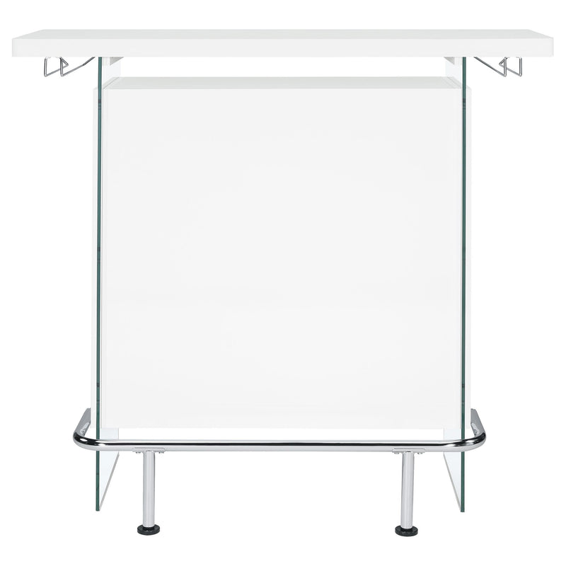  Coaster Furniture Acosta 182632 Freestanding Home Bar Wine Cabinet - White High Gloss IMAGE 2