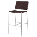  Coaster Furniture Adelaide 183584 Upholstered Pub Height Bar Stool - Brown and Chrome IMAGE 3