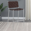  Coaster Furniture Adelaide 183584 Upholstered Pub Height Bar Stool - Brown and Chrome IMAGE 8