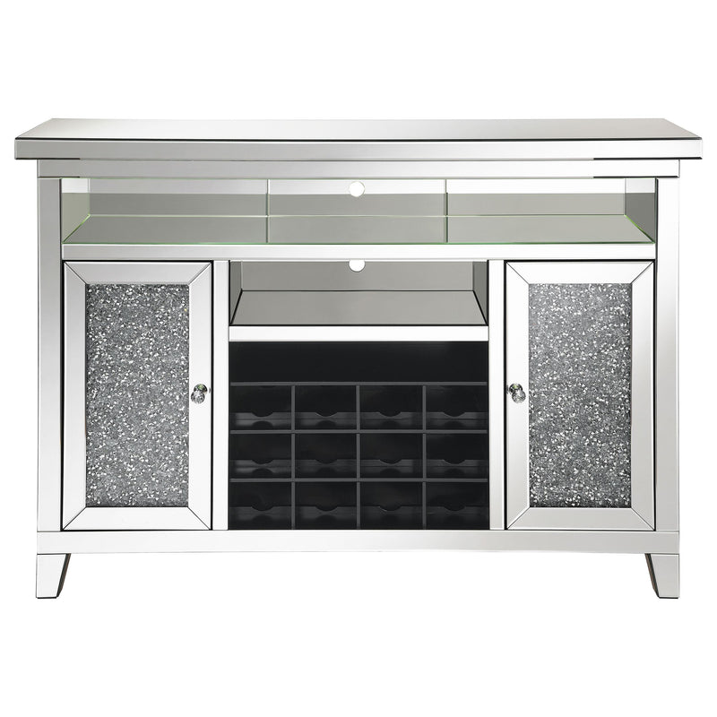  Coaster Furniture Melinda 183627 2-door LED Mirrored Wine Storage Bar Cabinet - Silver IMAGE 3