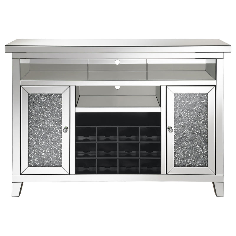  Coaster Furniture Melinda 183627 2-door LED Mirrored Wine Storage Bar Cabinet - Silver IMAGE 4