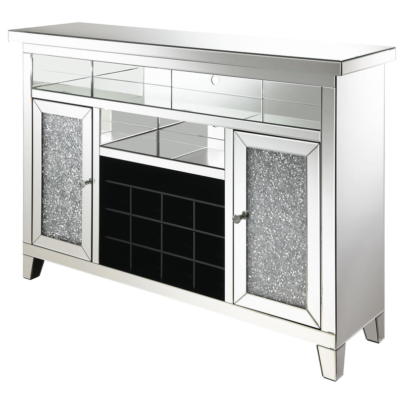  Coaster Furniture Melinda 183627 2-door LED Mirrored Wine Storage Bar Cabinet - Silver IMAGE 5
