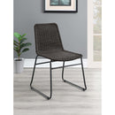  Coaster Furniture Dacy 192032 Faux Rattan Metal Dining Side Chair - Brown IMAGE 8