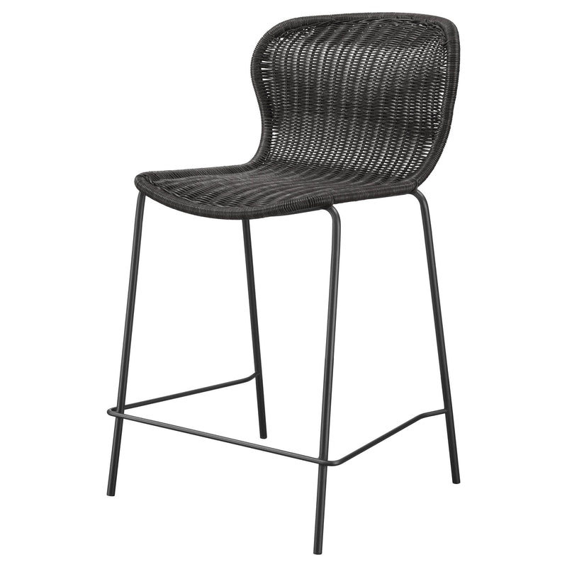  Coaster Furniture Mckinley 192039 Faux Rattan Metal Counter Chair - Brown IMAGE 3