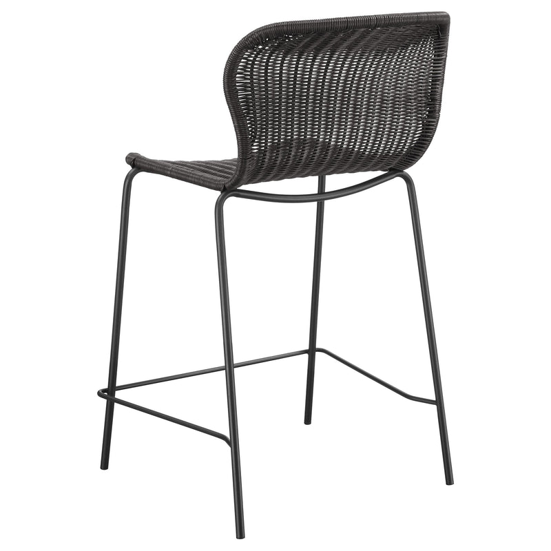  Coaster Furniture Mckinley 192039 Faux Rattan Metal Counter Chair - Brown IMAGE 5