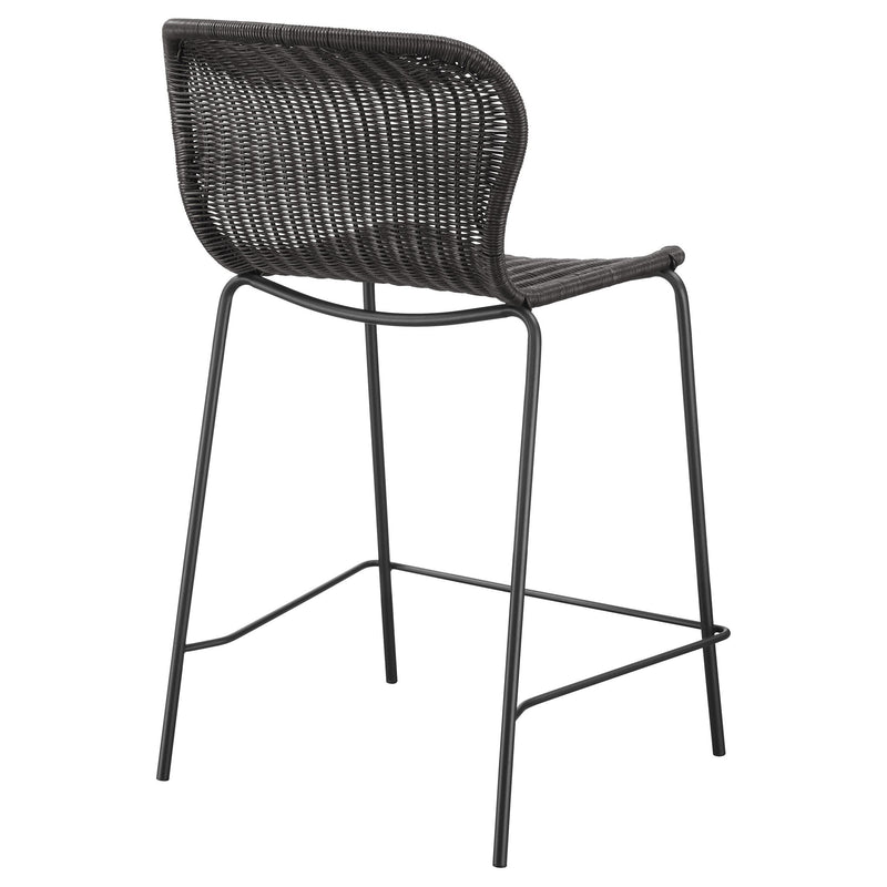 Coaster Furniture Mckinley 192039 Faux Rattan Metal Counter Chair - Brown IMAGE 6