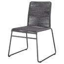  Coaster Furniture Jerome 192062 Woven Rope Stackable Side Chair - Charcoal IMAGE 3