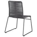  Coaster Furniture Jerome 192062 Woven Rope Stackable Side Chair - Charcoal IMAGE 6