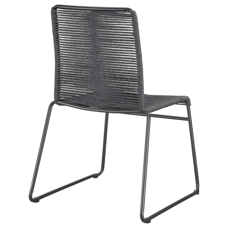  Coaster Furniture Jerome 192062 Woven Rope Stackable Side Chair - Charcoal IMAGE 6