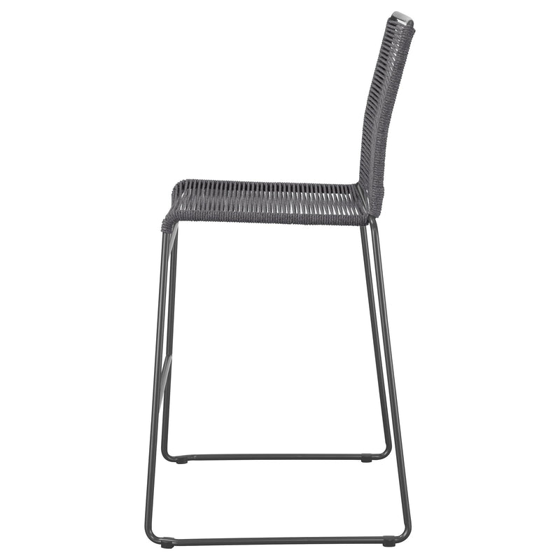  Coaster Furniture Jerome 192064 Woven Rope Metal Bar Chair - Charcoal IMAGE 4