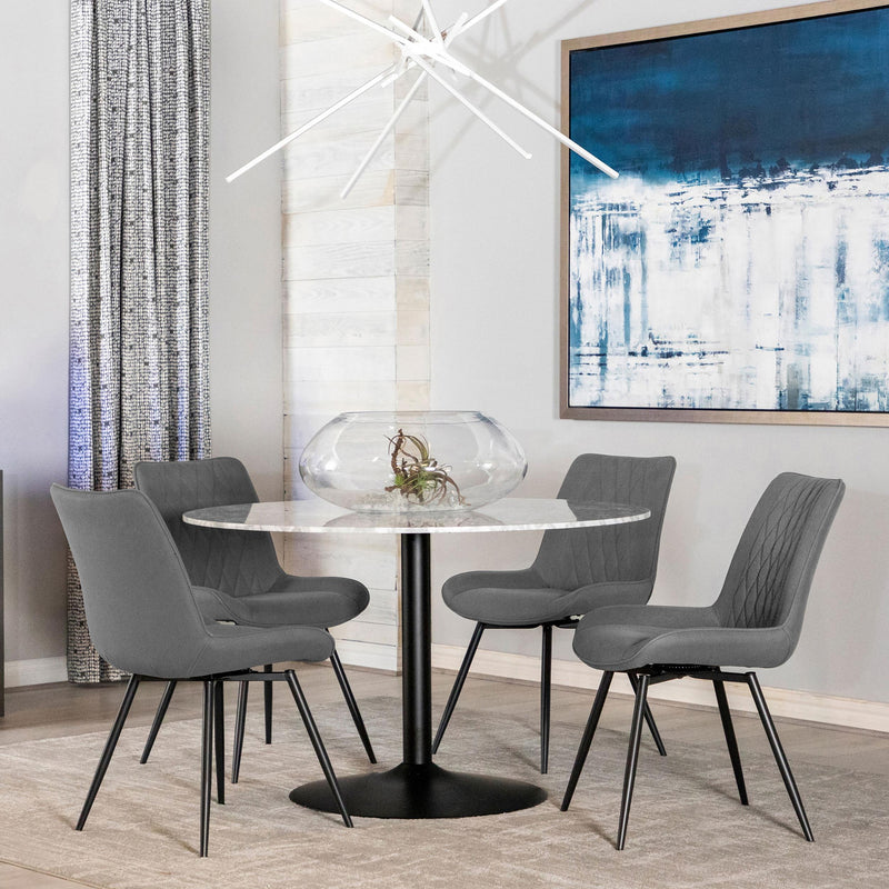  Coaster Furniture Diggs 193312 Upholstered Swivel Dining Side Chair - Grey IMAGE 11