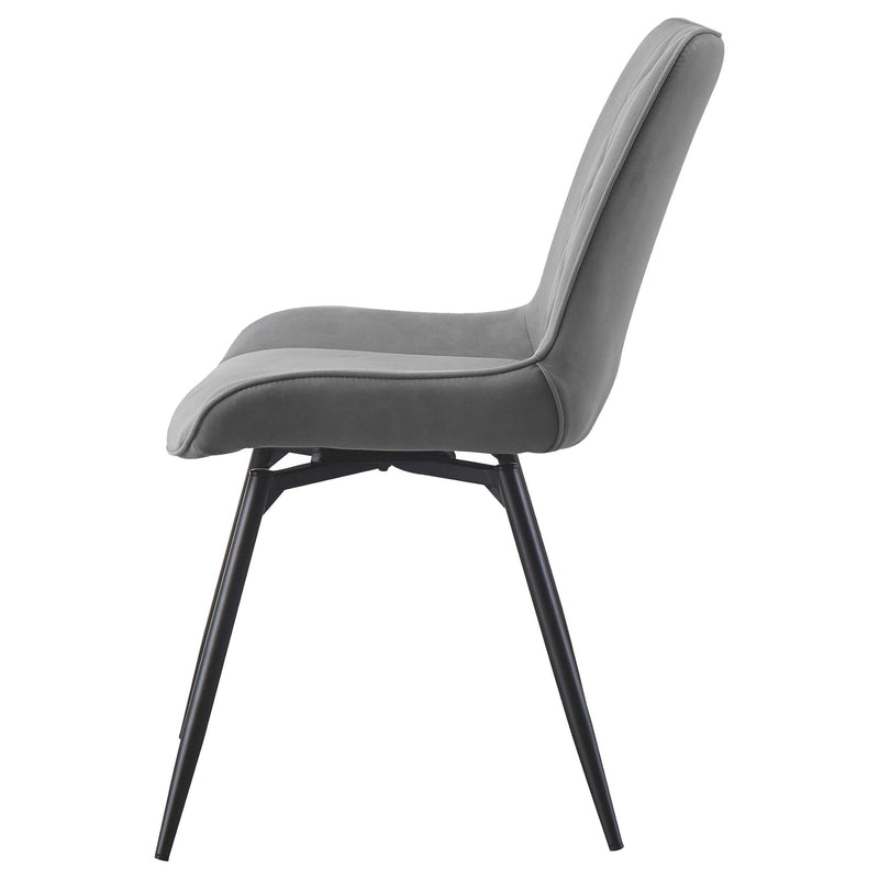  Coaster Furniture Diggs 193312 Upholstered Swivel Dining Side Chair - Grey IMAGE 4