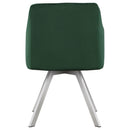  Coaster Furniture Arika 193372GRN Velvet Upholstered Swivel Dining Arm Chair - Green IMAGE 5