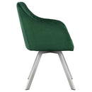  Coaster Furniture Arika 193372GRN Velvet Upholstered Swivel Dining Arm Chair - Green IMAGE 6