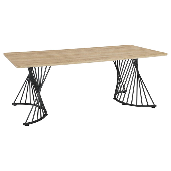  Coaster Furniture Altus 193531 80-inch Composite Wood Dining Table - Natural Oak IMAGE 1