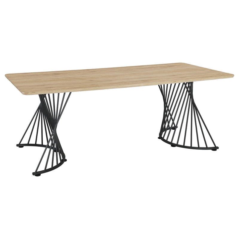  Coaster Furniture Altus 193531 80-inch Composite Wood Dining Table - Natural Oak IMAGE 1