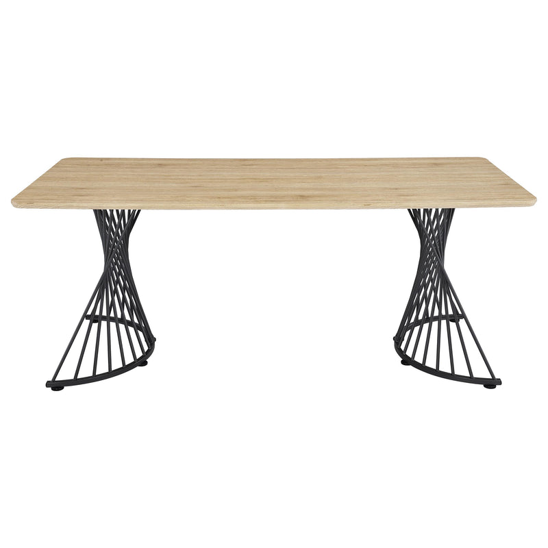 Coaster Furniture Altus 193531 80-inch Composite Wood Dining Table - Natural Oak IMAGE 2