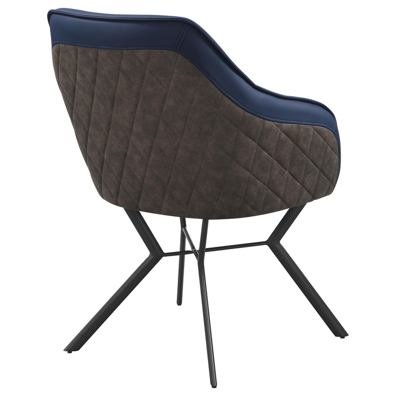  Coaster Furniture Mayer 193722 Upholstered Dining Arm Chair - Blue and Brown IMAGE 6