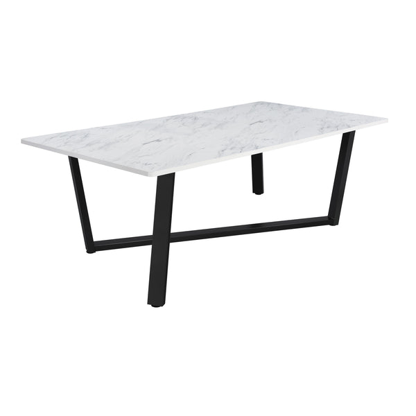  Coaster Furniture Mayer 193781 Rectangular 87-inch Faux Marble Dining Table - White IMAGE 1