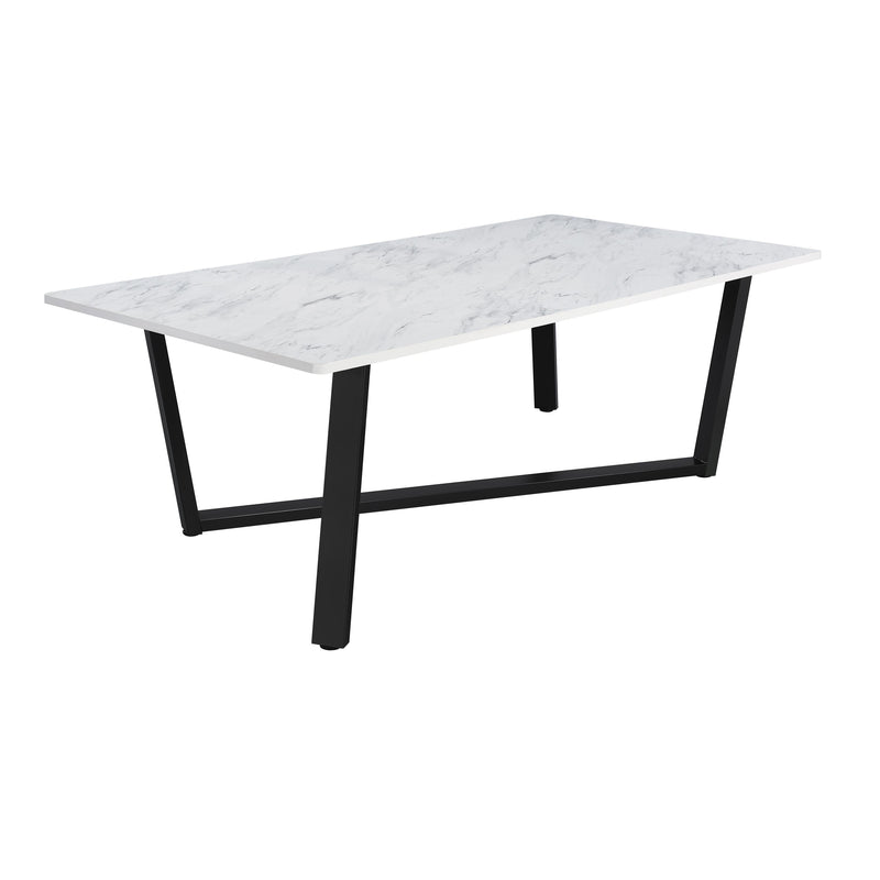  Coaster Furniture Mayer 193781 Rectangular 87-inch Faux Marble Dining Table - White IMAGE 1