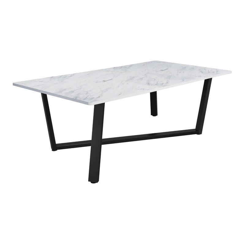  Coaster Furniture Mayer 193781 Rectangular 87-inch Faux Marble Dining Table - White IMAGE 5