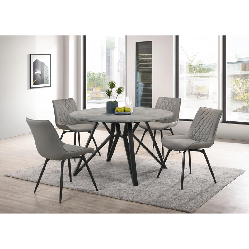  Coaster Furniture Neil 193801 Round 50-inch SmartTop Dining Table - Gunmetal IMAGE 5
