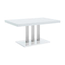  Coaster Furniture Brooklyn 193811 Rectangular 63-inch Dining Table - White High Gloss IMAGE 1