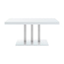  Coaster Furniture Brooklyn 193811 Rectangular 63-inch Dining Table - White High Gloss IMAGE 3