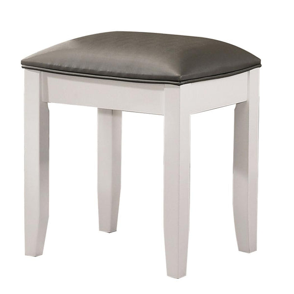  Coaster Furniture Barzini 205897STL Upholstered Vanity Stool - Metallic and White IMAGE 1