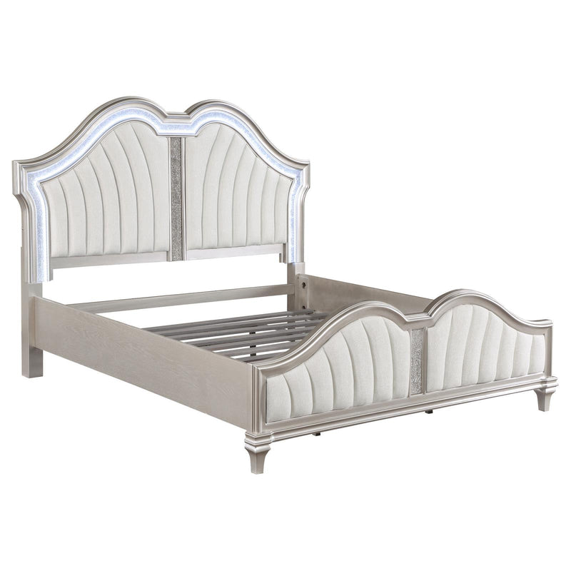  Coaster Furniture Evangeline 223391Q Wood Queen LED Panel Bed - Silver Oak IMAGE 5