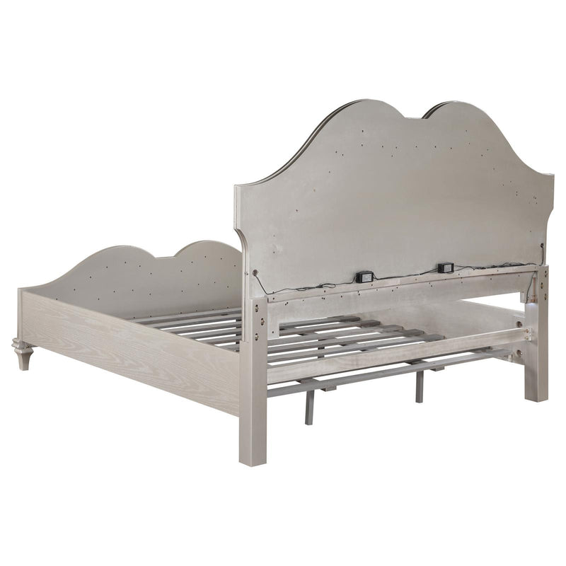  Coaster Furniture Evangeline 223391Q Wood Queen LED Panel Bed - Silver Oak IMAGE 6