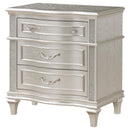  Coaster Furniture Evangeline 223392 3-Drawer Nightstand - Silver Oak IMAGE 3