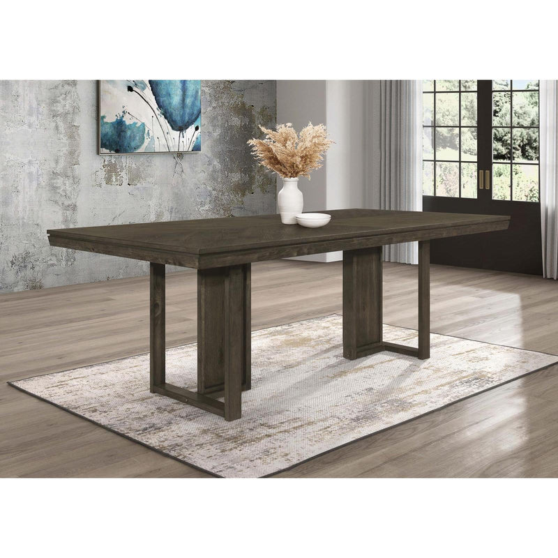  Coaster Furniture Kelly 107961 Rectangular 87-inch Wood Dining Table - Dark Grey IMAGE 5