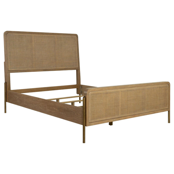  Coaster Furniture Arini 224300KE Rattan Eastern King Panel Bed - Sand Wash and Natural IMAGE 1