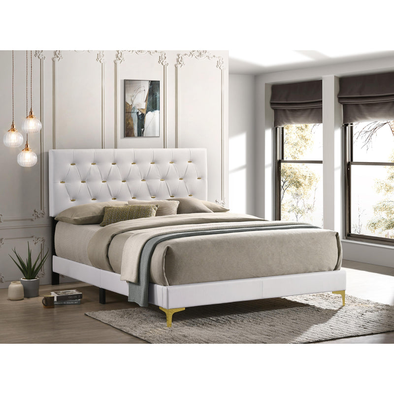  Coaster Furniture Kendall 224401KW Upholstered California King Panel Bed - White IMAGE 5