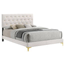  Coaster Furniture Kendall 224401Q Upholstered Queen Panel Bed - White IMAGE 1