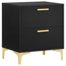 Coaster Furniture Kendall 224452 2-Drawer Nightstand - Black IMAGE 1