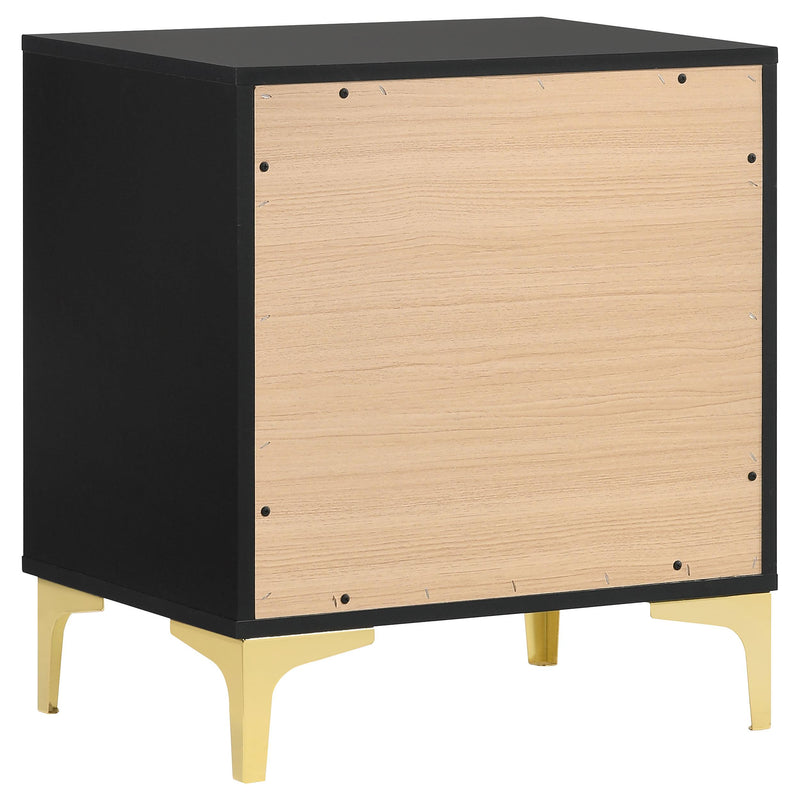  Coaster Furniture Kendall 224452 2-Drawer Nightstand - Black IMAGE 5