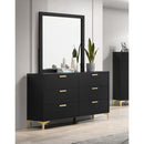  Coaster Furniture Kendall 224453 6-Drawer Dresser - Black IMAGE 8