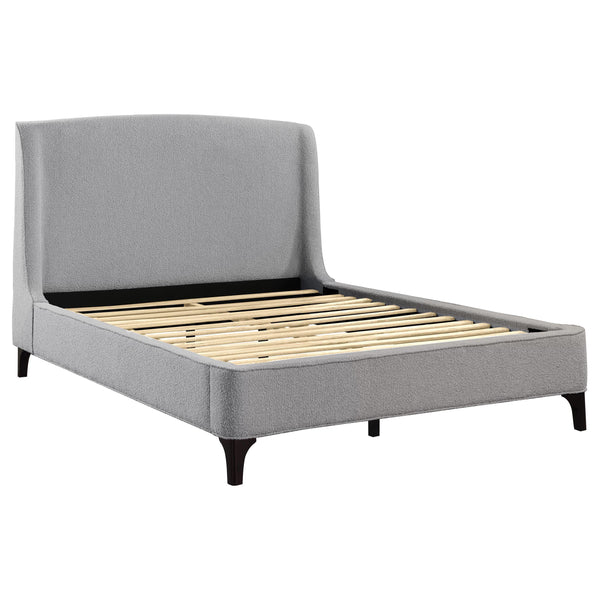  Coaster Furniture Mosby 306021KE Upholstered Eastern King Wingback Bed - Grey IMAGE 1