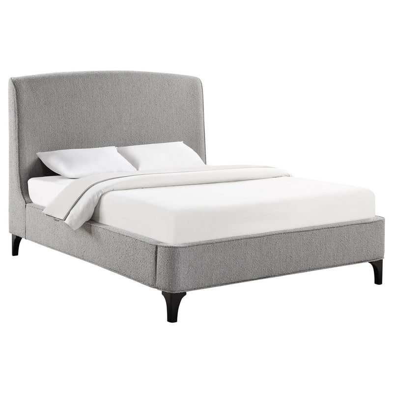  Coaster Furniture Mosby 306021KE Upholstered Eastern King Wingback Bed - Grey IMAGE 2