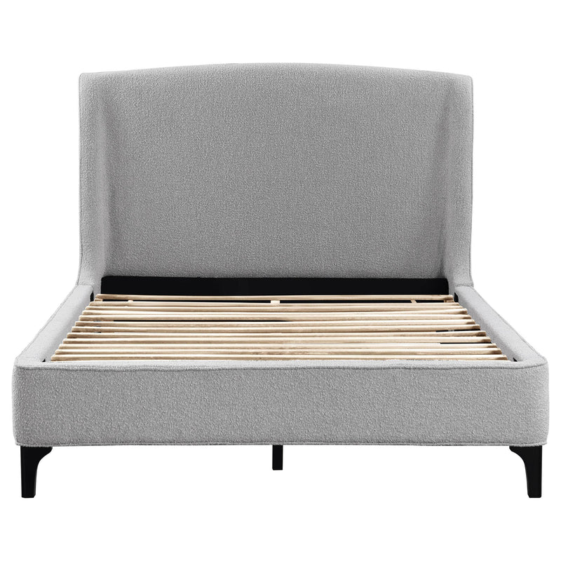  Coaster Furniture Mosby 306021KE Upholstered Eastern King Wingback Bed - Grey IMAGE 3