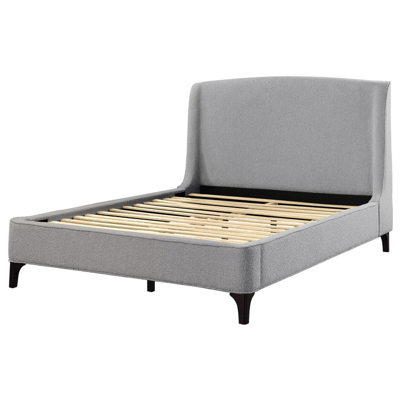  Coaster Furniture Mosby 306021KE Upholstered Eastern King Wingback Bed - Grey IMAGE 4